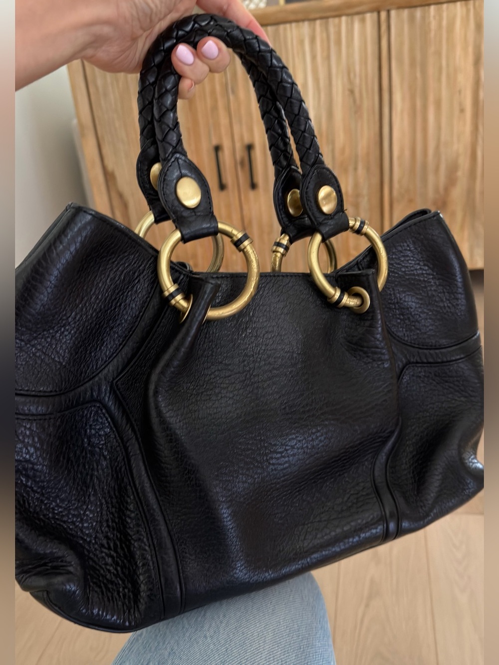 Vintage Y2K genuine leather hobo shoulder bag